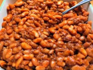 slow cooker BBQ baked beans