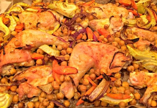 sheet pan chicken with chickpeas