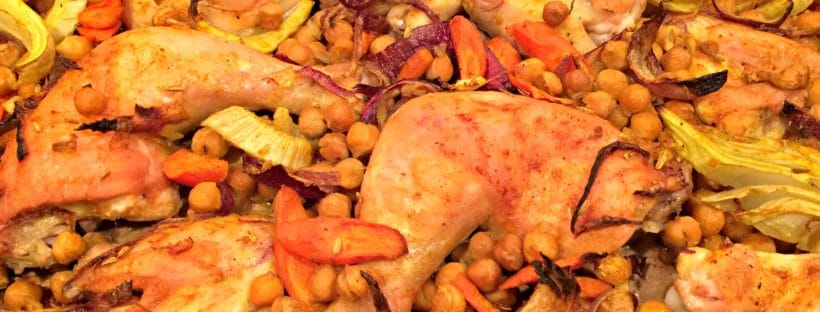 sheet pan chicken with chickpeas